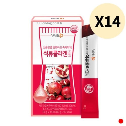 셀러허브 1 로엘 웰업 콜라겐 석류 젤리 스틱 추천 15포 X 14박스