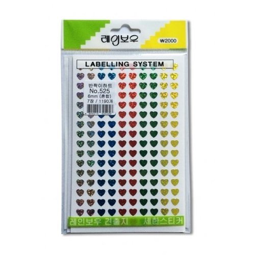 브이와이 [VCJ7J569]반짝이 파츠 NO.525(혼합)7장 1190개/하트(