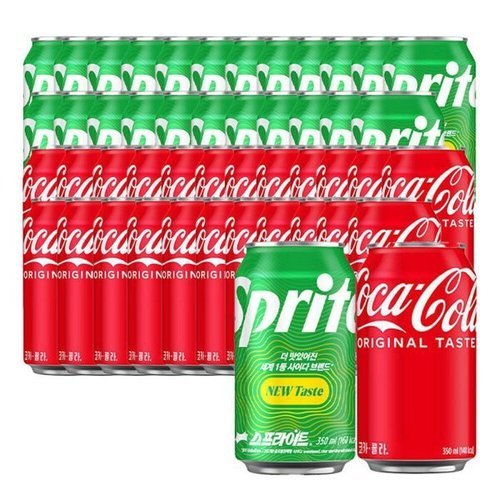 셀러허브 식품 코카콜라+스프라이트 350ml X 총 48캔 (43381787)