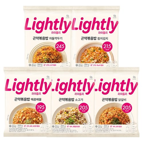 라이틀리 곤약볶음밥 200g 12개 선택/매콤해물/참치김치/소고기/닭갈비/차돌깍두기