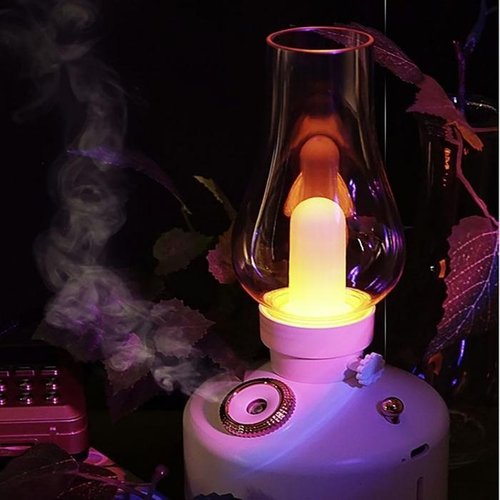 셀러허브 1 Coms 빈티지 LED 호롱불 가습기 280ml 캠핑용 불멍 램프 랜턴 무드등 감성 인테리어 레트로 충전 배터리 2
