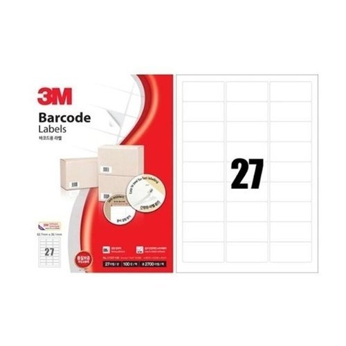 브이와이 VCIL2O42]바코드용 부품 라벨 3M 21327 27칸 100매20440151643542