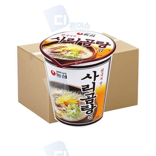 셀러허브 식품 농심 사리곰탕 61g 소컵 60개 작은 컵라면 진한 사골국물 해장라면 순한맛