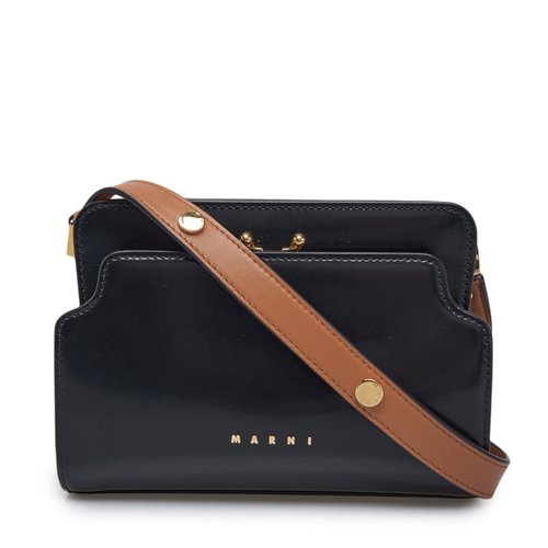 MARNI (중고명품) 마르니 블랙 트렁크 리버스 스몰 숄더백 18914408