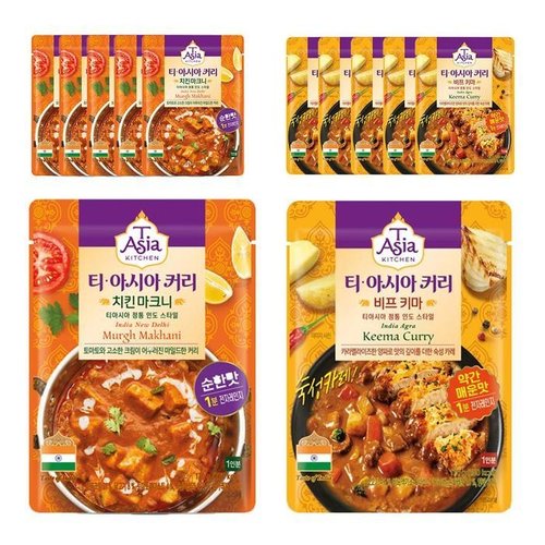 [셀러허브 식품]티아시아키친 170g, 치킨 마크니 커리 + 비프 키마, 각 6개