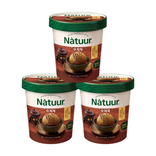 롯데웰푸드 나뚜루 호지차 파인트 474ml x3