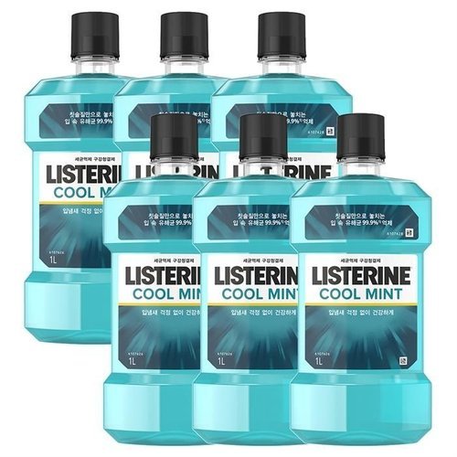 셀러허브 식품 리스테린 쿨민트 가글 1000ml 6개 (9966814)