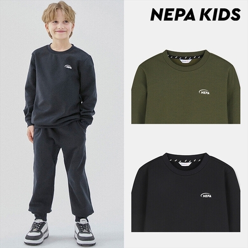 네파키즈 키즈)기모 폴리 트레이닝 세트KL75954