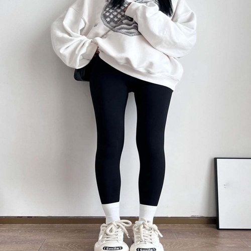 패션플러스 [HS라이프] 레깅스 쫄바지 여성 하이웨스트 탄탄 면모달 블랙 스판