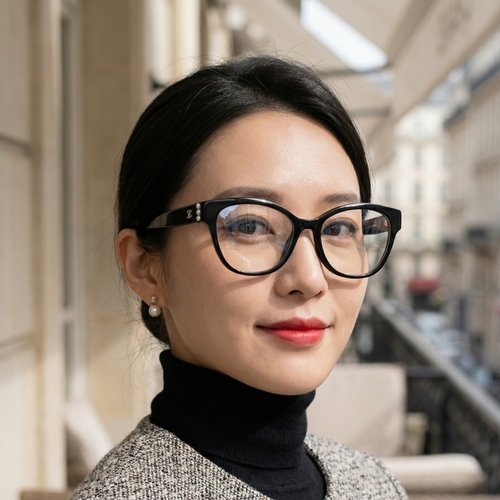 LUXOTTICA 샤넬 안경 버터플라이 트리플 펄 안경테 CH3440H A75266