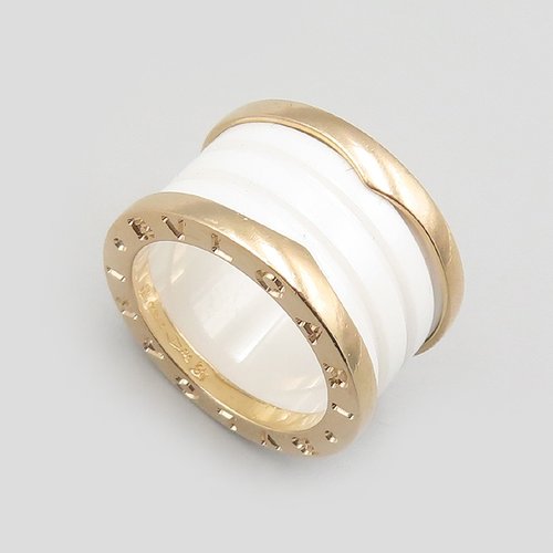 불가리 고이비토 중고명품  345836 18K 핑크골드 화이트 세라믹 B-ZERO1 (비제로원) 4링 반지 - 8호 [명동점]