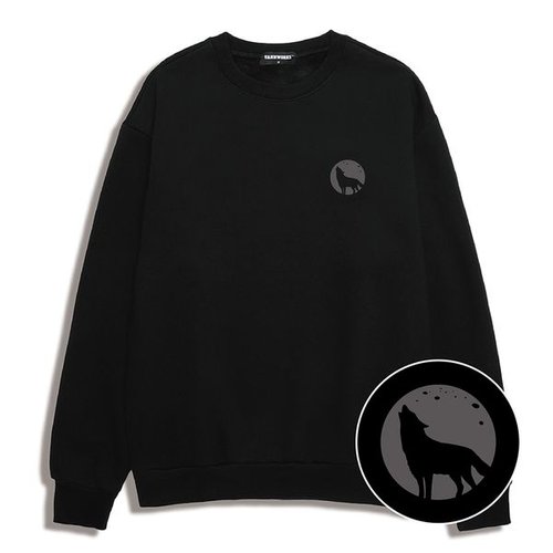 VANNWORKS Wolf Moon 오버핏 맨투맨 VLS0033 블랙_P348729909