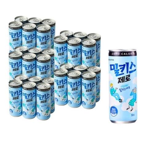 셀러허브 식품 밀키스 제로 250ml x30캔 탄산음료 (47644233)