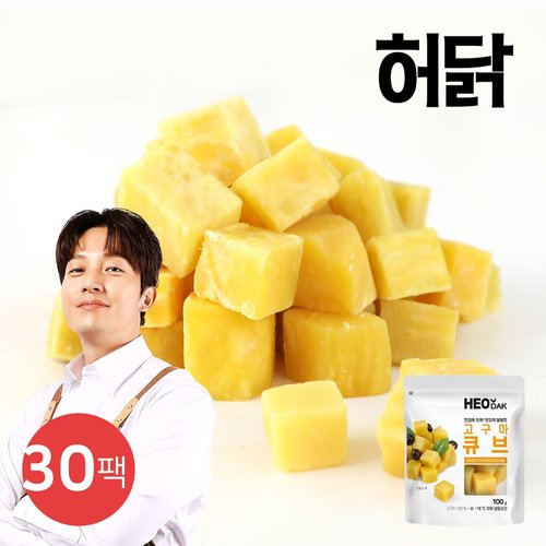 허닭 고구마 큐브 100g 30팩