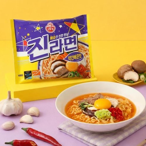 셀러허브 식품 [오뚜기] 진라면 약간매운맛 40개입 (5개입번들 x 8개) (52704040)