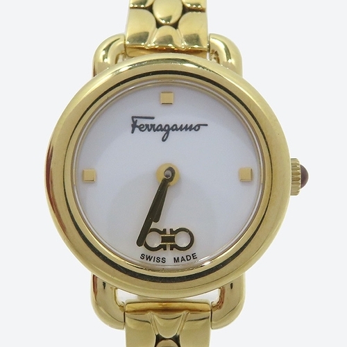 페라가모 고이비토 중고명품 Ferragamo(페라가모) SFHT006-20 TIMEPIECE(타임피스) 금장 로고 쿼츠 여성용 시계
