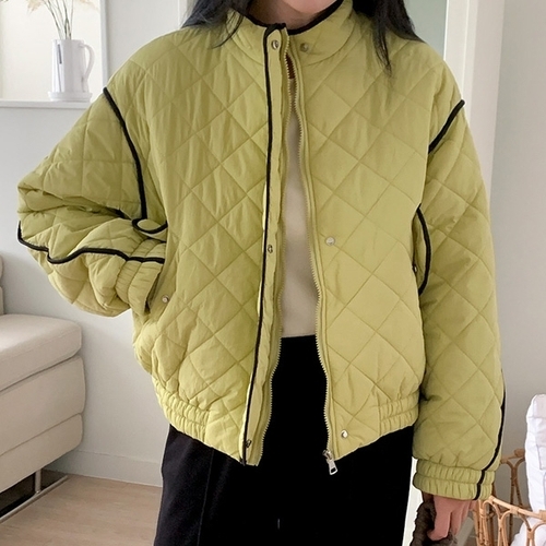 H스타일 DK큐미라빠배색패딩점퍼 겨울 패딩점퍼_P348919615