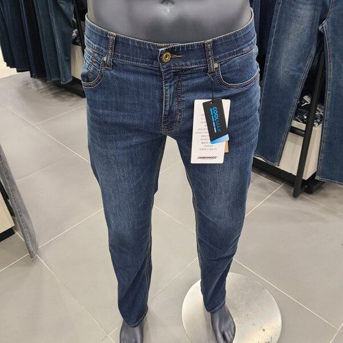 [잠뱅이][잠뱅이] 남성 쿨맥스 오비안밴드 J자수 바이오스톤 캣워싱 일자핏 청바지 AO1DIG105