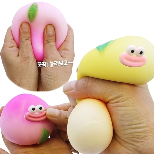 기타 촉감놀이 자광 말랑빵쑥이-복숭아1p 손가락놀이 빵떡말랑이