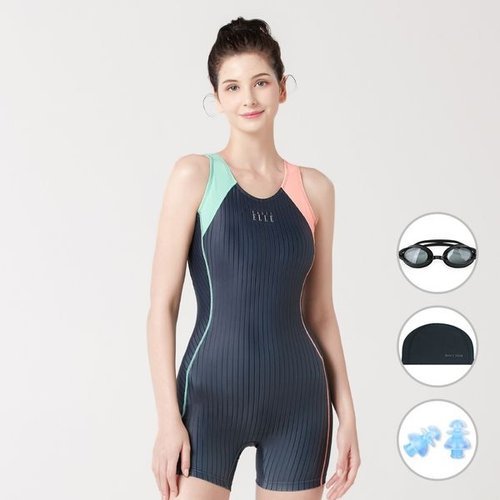 BASIC ELLE 베이직엘르 여성 3부 X백 골지 실내수영복 BEF-W107G_P334360747