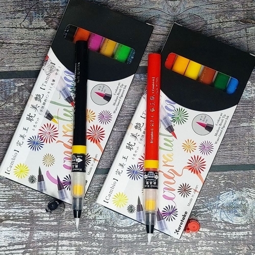 기타 손글씨 쿠레타케 지그 캘리그라피 캄비오 컬러붓펜 6색세트