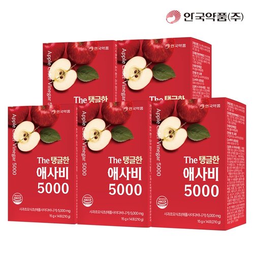 안국약품 The 탱글한 애사비 5000 14포X5박스 (10주분)
