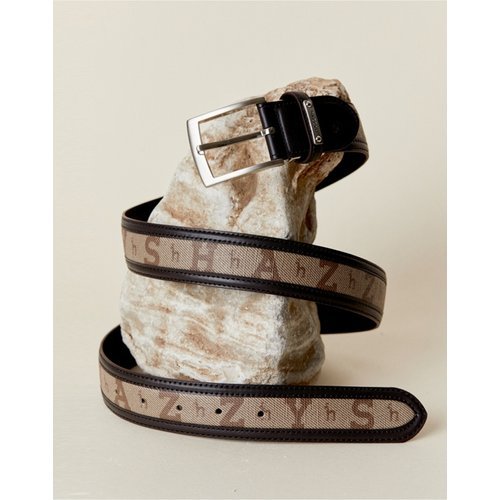 헤지스 악세사리 헤지스 액세서리 남성 [스테디셀러]블랙 이니셜로고 소가죽 벨트  (WUBE4F801BK)