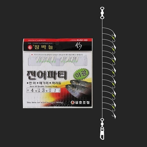 머털낚시 금호 15본 전어 파티 야광 어피 채비 참바늘 KS-404 메가리 자리돔_P335898279