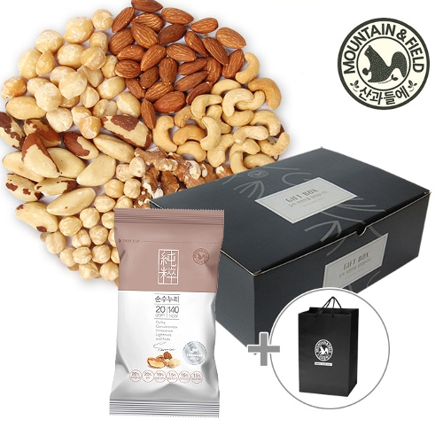 산과들에 하루견과 순수누리 50봉 선물세트 + 쇼핑백 증정