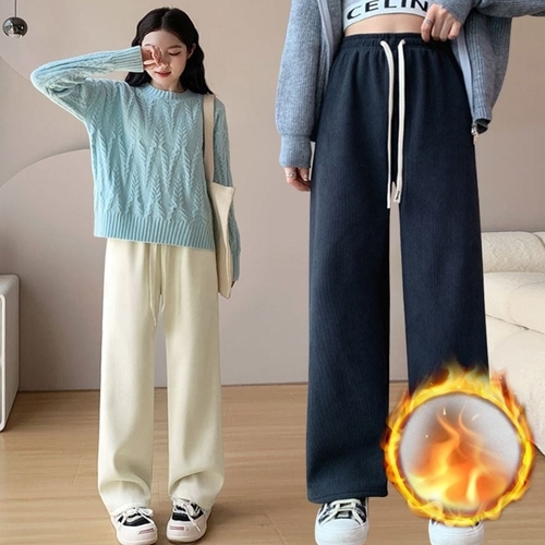 기타 코듀로이 기모 바지 골덴 일자 밴딩 겨울 벨벳 팬츠 (HSJ-WD38036)