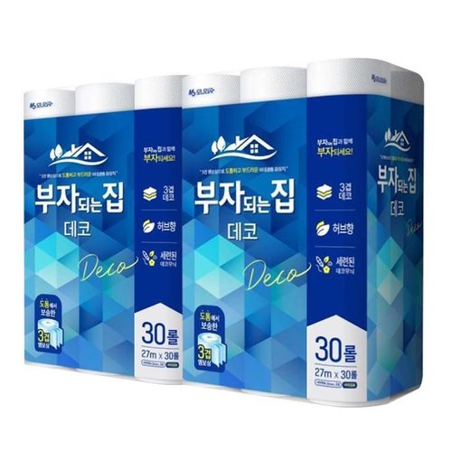 셀러허브 식품 [모나리자] 모나리자 부자되는집 데코 3겹 화장지 27m 30롤x2팩