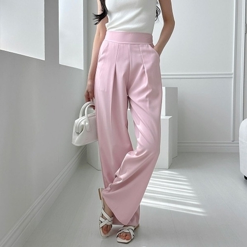 엄지척 쉬인 폴리 원턱 반밴딩 슬랙스 SD-24050620136114667501