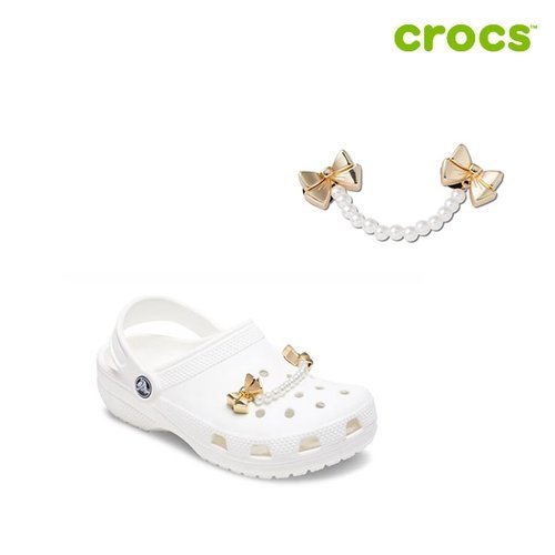 크록스 정품] 진주 리본 체인 지비츠 10014461