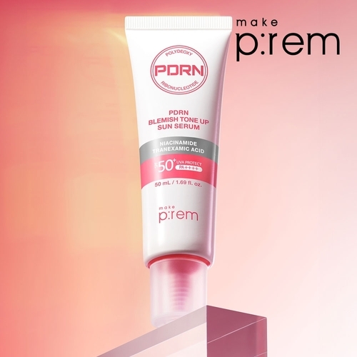 (주)한국화장품제조 메이크프렘 PDRN 피디알엔 잡티 톤업 선 세럼 50ml