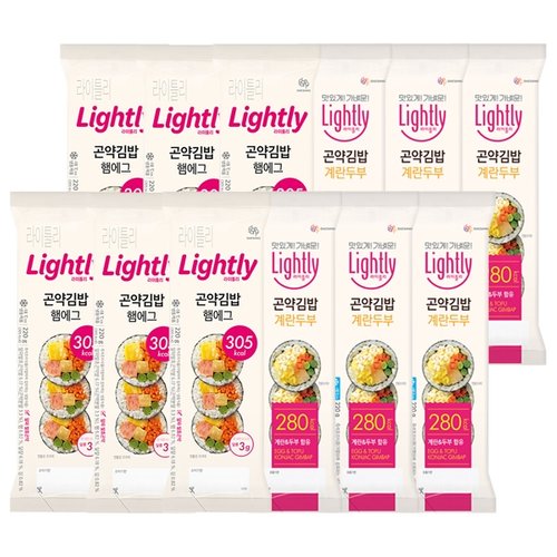 라이틀리 곤약김밥 220g 햄에그 6개 + 계란두부 6개
