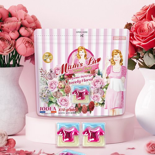 맘스럽 클린톡스 캡슐세제 파우치형16gX100개입 국내생산 초고농축 실내건조 세탁세제 프리미엄 고급향 대용량