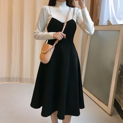 [모노위크][모노위크] [당일배송/겨울스웨이드] 제이 체인뷔스티에 미니원피스/후기증명