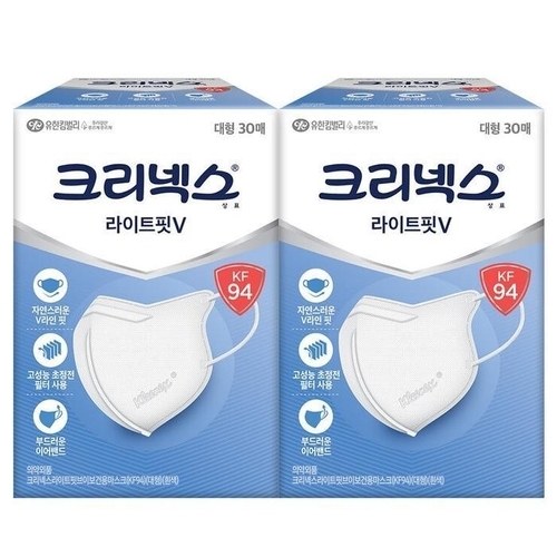 셀러허브 생활리빙 크리넥스 KF94 방역용 대형 마스크, 30매 x 2 코스트코 코와샵2602 (46134334)