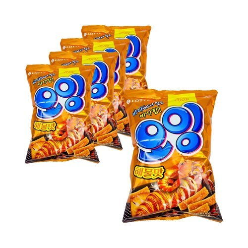 너만아는과자점 롯데웰푸드 오잉 해물맛 75g x 5개 / 진한 해물맛 과자