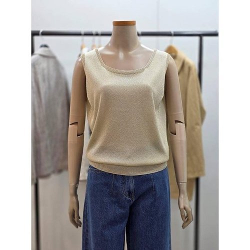 셀러허브 1 BCBG올앤선드리 세이브존02 글로우 펄 슬리브리스 니트  A6M5K320 (50361497)