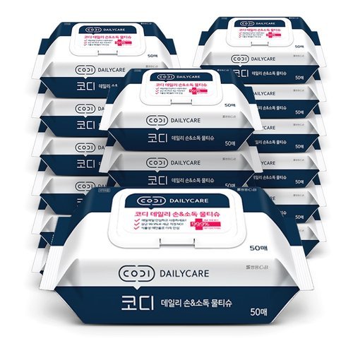 코디 쌍용씨앤비 코디 데일리 손 소독 물티슈 캡형 50매 18팩