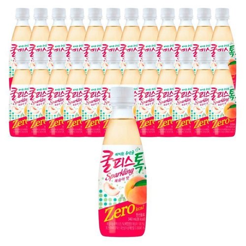 [셀러허브 식품][동원FB] 동원 쿨피스 톡 제로 스파클링 복숭아맛 340ml 24개