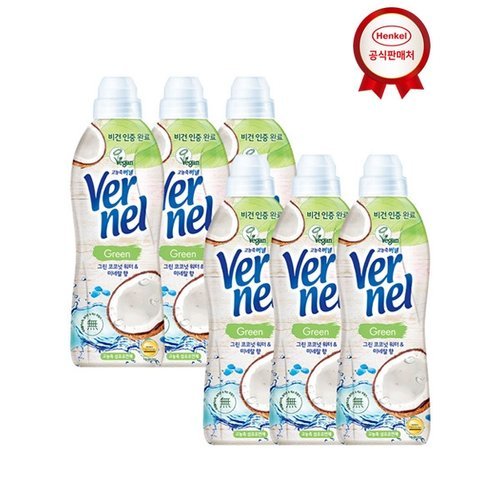 [헨켈][헨켈] 헨켈 섬유유연제 버넬 그린 0.9L 6개