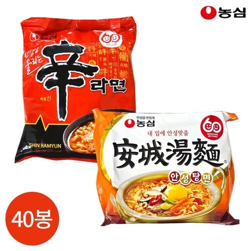 기타 농심 신라면 안성탕면 반반세트 40봉