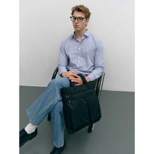 질스튜어트 액세서리 남성 에반 블랙 투포켓 나일론 세로형 토트백 겸 크로스백  (JUBA5F502BK)