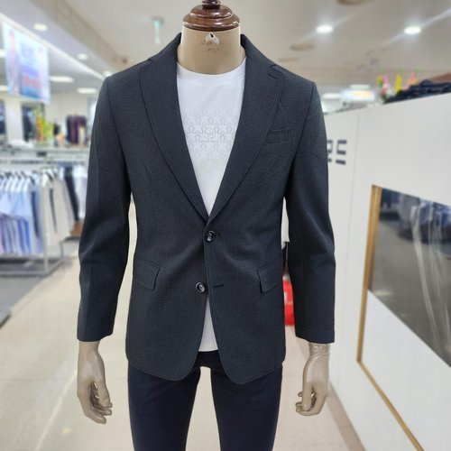 패션플러스 [서광모드] (서광모드)블랙 마이크로 사각 시어 써커 캐주얼재킷/JK2060a