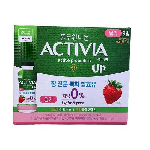 [셀러허브 식품]풀무원 다논 액티비아업 딸기 210ml x 9입 코스트코