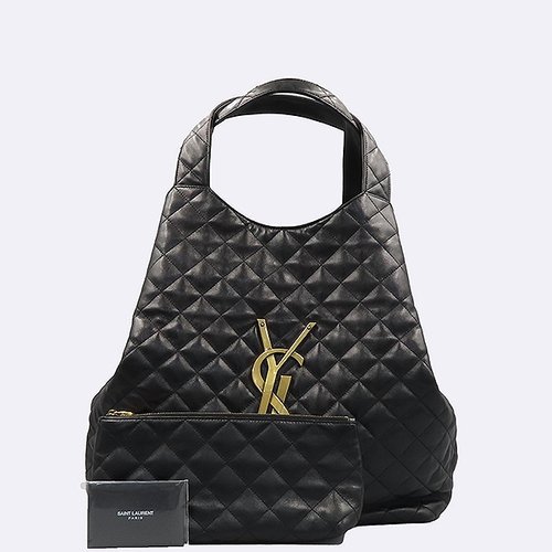 생로랑 [중고] 입생로랑 고이비토 중고명품 698651 블랙 램스킨 아이코닉 YSL 아이케어 맥시 쇼퍼 숄더백 + 보조파우치 60201wp