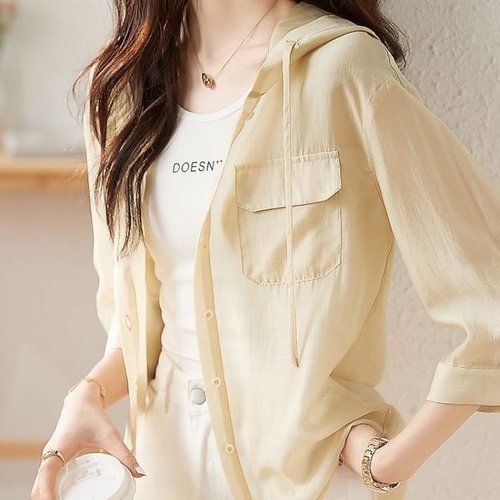 디에이치 하니비 후드 블라우스_P340191804