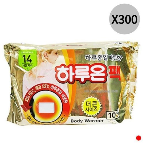 셀러허브 생활리빙 하루온 붙이는 핫팩 더큰 사이즈 손난로 추천 45gX300 (29836468)